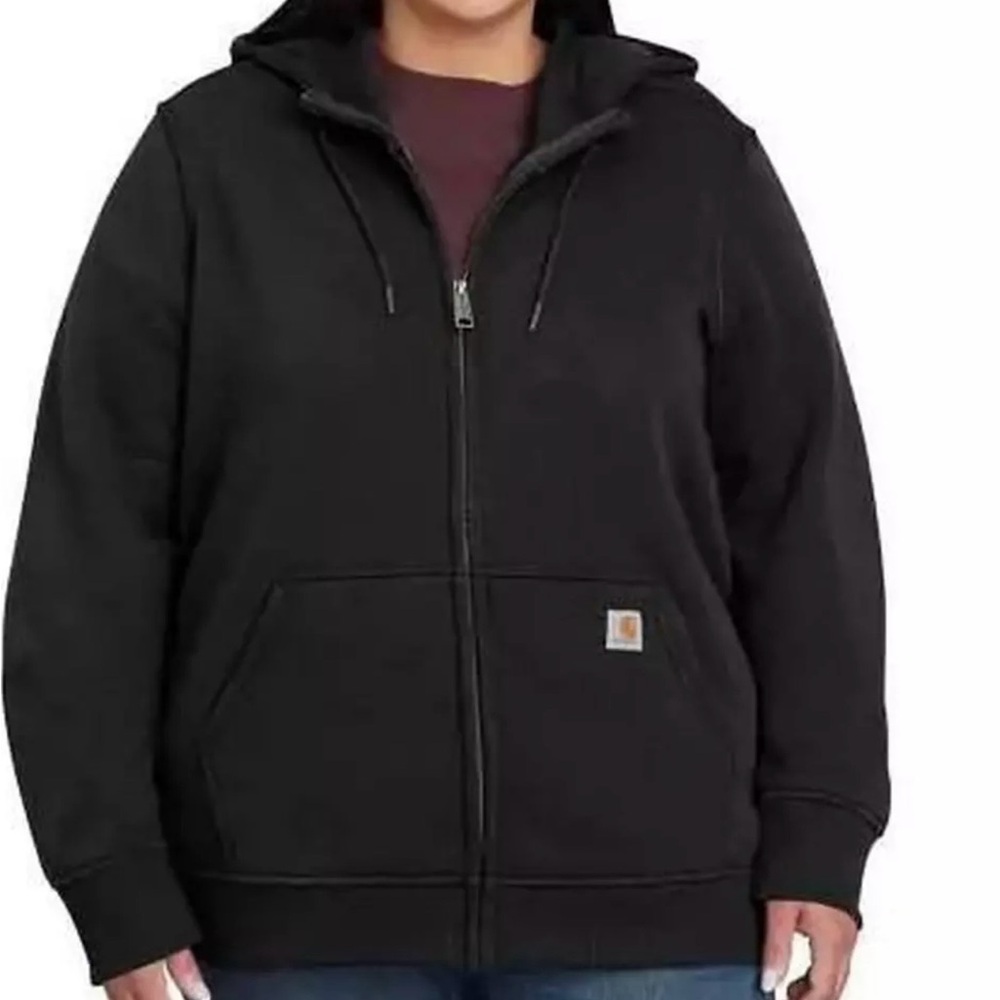 Carhartt Women's Black Full Zip Hooded Sweatshirt Jacket